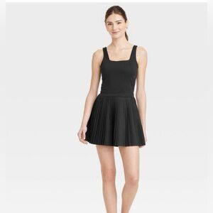 Women’s All In Motion Pleated Dress and Shorts Bundle Medium Black NEW